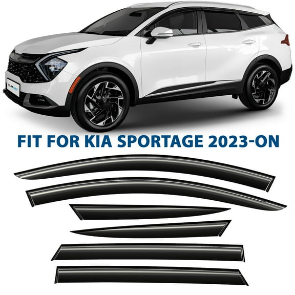 CLIM ART Incredibly Durable Rain Guards for Kia Sportage 2023-2026, Original Tape-on Window Deflectors, Vent Deflector, Window Visors, Car Accessories, 6pcs. - 523295