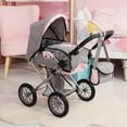 thumbnail image 6 of Bayer Design: City Star Doll Pram - Grey-Pink-Butterfly - 2-In-1 Pushchair & Stroller, Adjustable Handle, Carry Cot & Bag, Dolls Up To 18", Kids 3+, 6 of 8