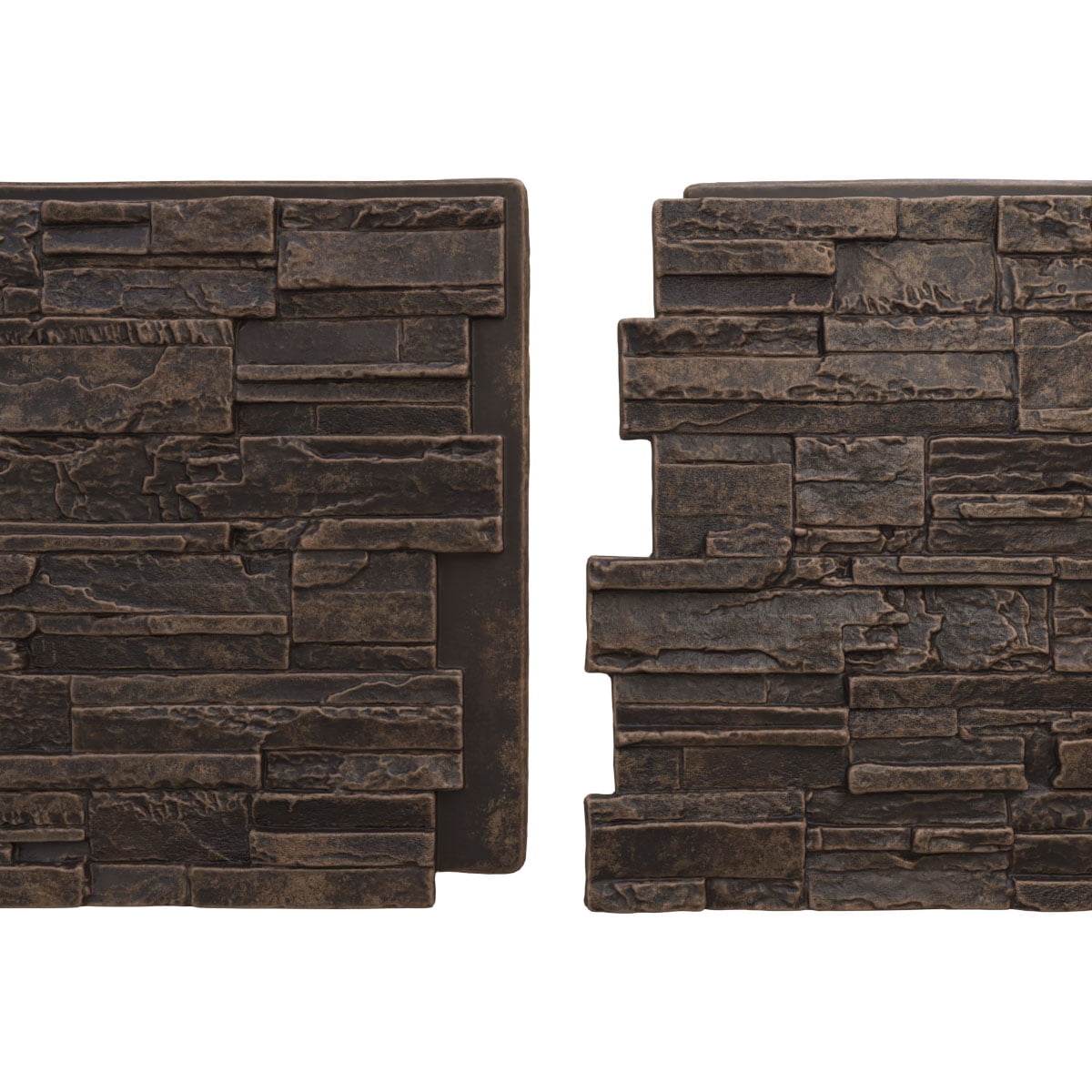 Ekena Millwork 48 5/8"W x 24 3/4"H x 1 1/4"D Cascade Stacked Stone, EverStone Faux Stone Siding Panel, Alder Creek