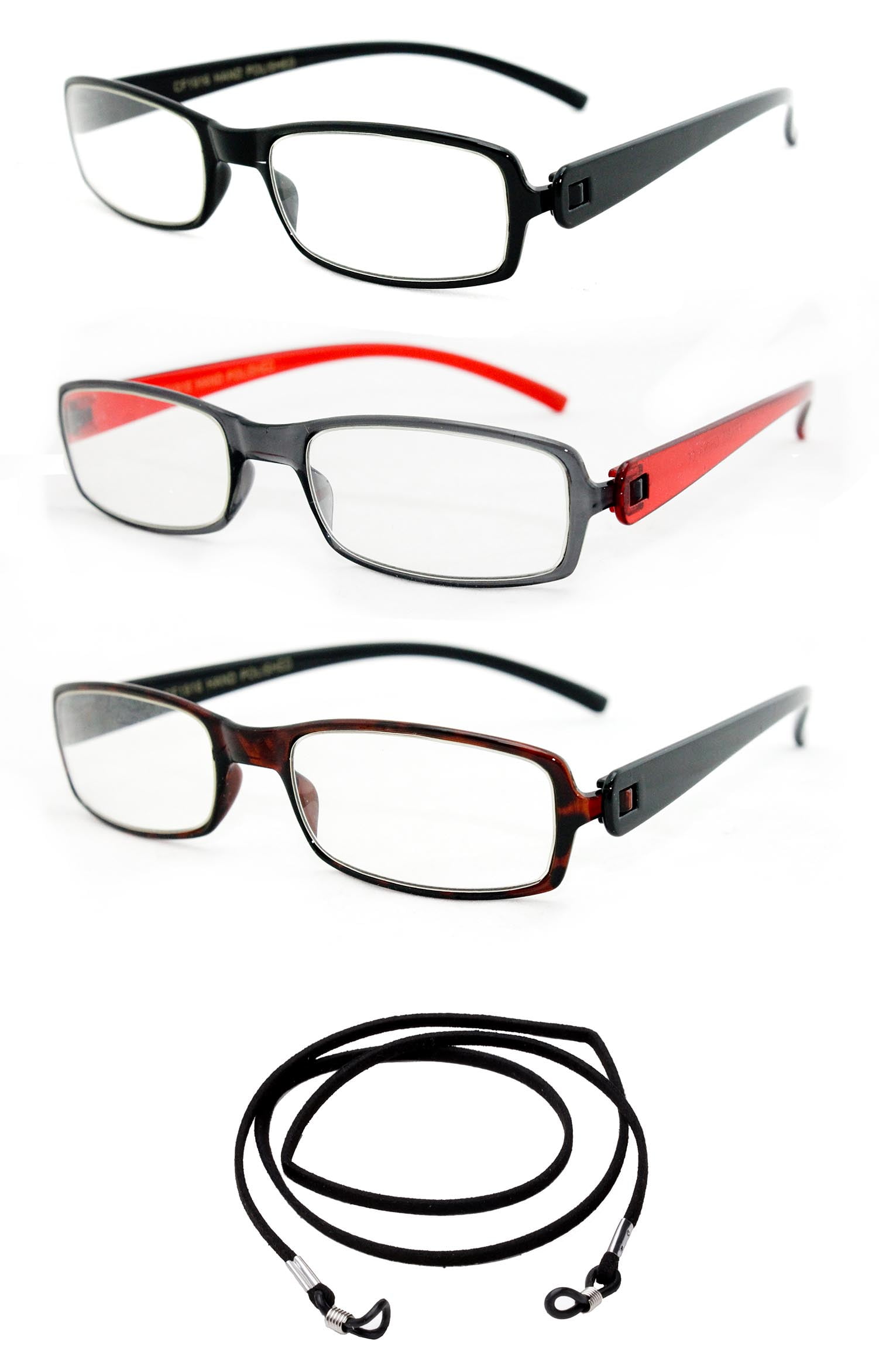 3 Pack Newbee Fashion "FlexIt" Squared Flexible Thin Frame Fashion