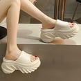 thumbnail image 5 of Platform Slides for Women, Platform Sandals Women Comfortable, Cute Flatform Beach Sandals,Fashion Platform Slippers for Women Slip On Open-Toe Sandals Indoor and Outdoor Use, 5 of 9