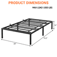 thumbnail image 2 of Twin Size Metal Bed Frame, 12.8" Platform Bed Frame Twin Size with Storage Space Under Bed, 1000 LBS Heavy Duty Steel Slat Support, Easy Assembly, No Box Spring Needed, Noise Free (Black), 2 of 7