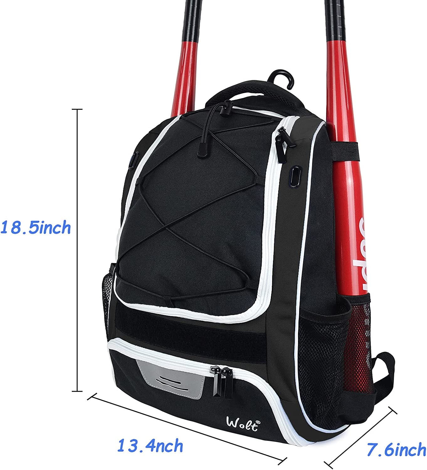 PowerNet Surge Baseball Softball Dual Bat and Equipment Backpack Bag |  Maximum Velocity Sports
