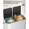 thumbnail image 2 of 60L/16 Gal Kitchen Trash Can with Separate Lids,2×8 Gal Pedal Trash Bin with Removable Basket,Stainless Steel Garbage Can for Kitchen Office Restaurant, 2 of 7