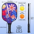 thumbnail image 4 of Pickleball Paddles Set Of 2, Fiberglass Surface, Vintage Floral Print, 4 Balls & Bag, 4 of 5