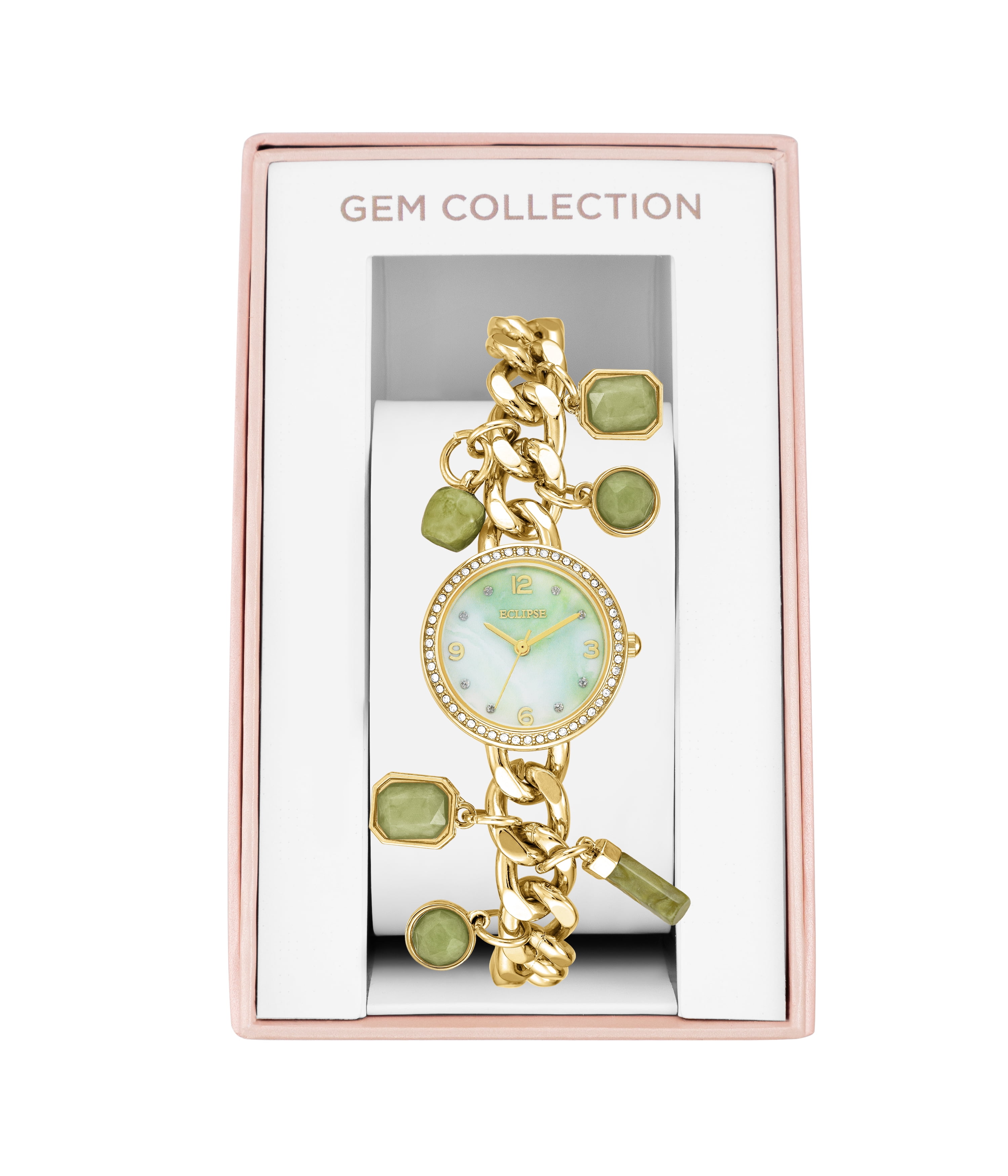 Eclipse Ladies Adult Green Dial Charm Watch