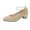 Gold, variant on Women's Mid Heel Glitter Round Toe Dress Shoes with Lace Front Slip On Design for Work and Everyday Social Occasions