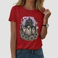 thumbnail image 2 of CAUYDY Plus Size Halloween Shirt for Women Cute Ghost Graphic T-Shirt Fall Pumpkin Casual Short Sleeve Party Tee Top(Red,XXL), 2 of 5