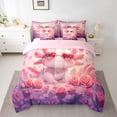 thumbnail image 2 of Feelyou Girly Cute Axolotl Bedding Comforter Set 7pcs for Kids, Romantic Pink Rose Queen Bedding Sets, Dreamy Fairy Tale Reversible Queen Sheet Sets, Super Cozy Room Decor, 2 of 8