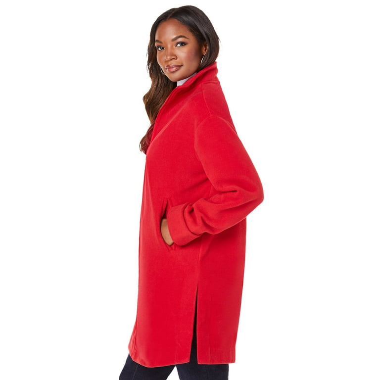 Roaman s Women s Plus Size Petite Plush Fleece Driving Coat