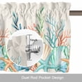 thumbnail image 6 of Summer Beach Valance Curtain for Windows Ocean Colorful Coral Shell Seaweed Starfish Linen Rod Pocket Curtain Valances Short Window Treatments for Kitchen Bathroom Laundry Basement 60 x 18 Inch, 6 of 9