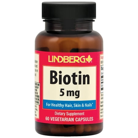 Biotin 5 mg, 60 Capsules, For Healthy Hair, Skin & Nails*, Vegetarian