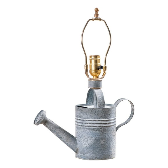 Irvins Country Tinware Watering Can Lamp Base in Weathered Zinc