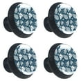 thumbnail image 1 of 4 Pcs Leaf Tropical Navy Knobs for Kitchen Cabinet Cupboard Dresser Bookcase Drawer Pulls Handles Round Home Decor, 1 of 1