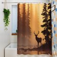 thumbnail image 2 of Shower Curtains for Bathroom-36"x72",Deer Pine Trees Golden Light Waterproof Bath Curtain Grommet Shower Curtain Set with Hooks, 2 of 9