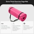thumbnail image 3 of BalanceFrom GoCloud 71x24 Inches Extra Thick Yoga Mat 1-Inch High-Density Foam, Pink, 3 of 9
