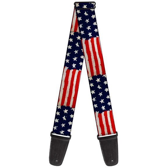 Buckle-Down Guitar Strap, Stars Stripes Painting, 2 Inches Wide