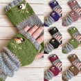 thumbnail image 4 of Limei Women Winter Warm Knit Fingerless Bird Embroidered Gloves Thumbhole Arm Warmers Mittens (Black), 4 of 7