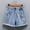Blue a10, variant on LWITHSZG Girls High Waist Denim Shorts Elastic Waist Pleated Jean Shorts Casual Summer Jeans Bottoms with Pockets for Kids 2-12 Years