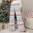 thumbnail image 4 of Utoimkio Women's Comfy Casual Pajama Pants Floral Print Drawstring Christmas Lounge Pants Wide Leg Pants for Women, 4 of 4