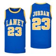 thumbnail image 3 of Camisetas de baloncesto de la escuela secundaria LANEY 23 SPACE JAM Jersey Costura bordado Ropa deportiva al aire libre de alta calidad Azul Blanco amarillo, 3 of 5