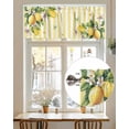 thumbnail image 7 of Lemon Flower Butterfly Valances for Windows Leaf Yellow White Striped Valance Rod Pocket Light Filtering Short Window Treatments Curtains for Kitchen Bathroom Living Room Bedroom, 42 x 12 Inch, 7 of 7
