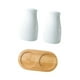 thumbnail image 4 of Saleros y pimenteros, tarros de condimentos rellenables con bandeja, salero de cerámica, especias A, 4 of 9