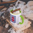 thumbnail image 5 of 3dRose, Retro Nautical Red Anchor with navy blue sailor stripe pattern - French Breton stripes, 11oz Two-Tone Green Mug, 5 of 7