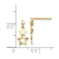 thumbnail image 5 of Auriga Fine Jewelry 14K Yellow Gold CZ Star Dangle Earrings for Women (L- 15mm, W-6mm), 5 of 6