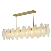 Design Living Chandelier, Brass, 48" x 12" x 12"