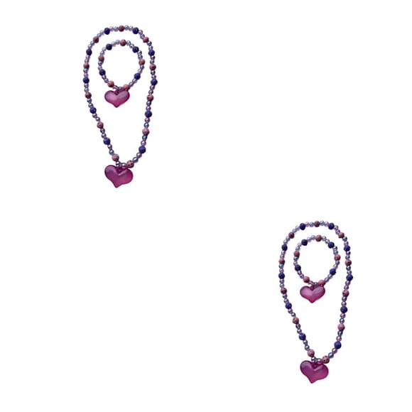Minnieouse Necklace Bracelet Cute Wearable Jewelry Set Accessories Girls Decorative Sweet Stretchable Toddler Pendant Style for Party Como se muestra 2piezas Minnieouse CBP451740
