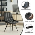 thumbnail image 5 of Hawsaiy Modern Dining Chairs Set of 2, Top PU Leather Upholstered Dining Room Chairs with Metal Legs, Ergonomic Kitchen Chairs for Kitchen Dinning Room,Black, 5 of 9