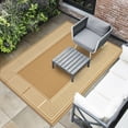 thumbnail image 6 of HIWEAVER 10' x 14' Camel Outdoor Rug PP Plastic Straw Woven Waterproof Patio Rug with Border Portable Outside Carpet for Balcony Deck Picnic Garden Decor, 6 of 7