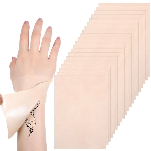 QARUN 20 Pcs Ultra Thin Tattoo Cover up Patch Waterproof Sweatproof Tattoos Covers Tape Cuttable Invisible Non-Woven Fabric Patches for Tattoos Scar Birthmarks 4.72×3.35In (Light Skin)