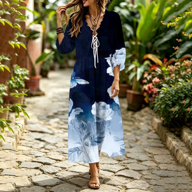 blue dresses with pockets Cute Light Babydoll Mini Dress | Trendy Women's Dress Babyboo Makalita Maxi Dress SPRING23 Color:Navy Silk Charmeuse slightly stretchy woven fabric