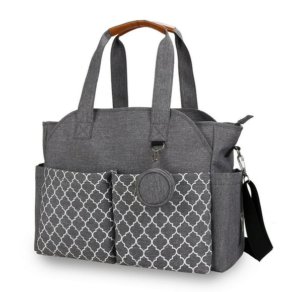 HLONK Sac Fourre-Tout à Couches avec Étui Porte-Suce pour Maman et Papa Sac à Couches de Voyage Multifonction avec Bandoulière Ajustable et Poches Isolées Noir