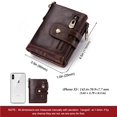 thumbnail image 3 of maskred Leather Wallet Men Vintage Zipper Purse Coin Case Credit Card Holder Wallet, 3 of 6