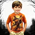 thumbnail image 4 of Gyexs Toddler Halloween T-Shirt Crewneck Fashionable Pumpkin T-Shirt Kids Trick or Treat Graphic Shirt Orange 8-9 Years, 4 of 4