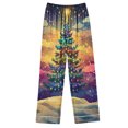 thumbnail image 4 of Bowake Matching Christmas Pajamas for Couples Buttons Down Shirts and Wide Leg Pants Fall Pajamas Sleepwear Set, 4 of 4