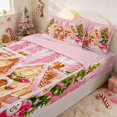 thumbnail image 2 of Manfei Nutcracker Zipper Twin Comforter Sets with Fitted Sheet and 2 Pillowcases Christmas Zipper Bedding Set, Lilac White, Pink Reversible, 2 of 7