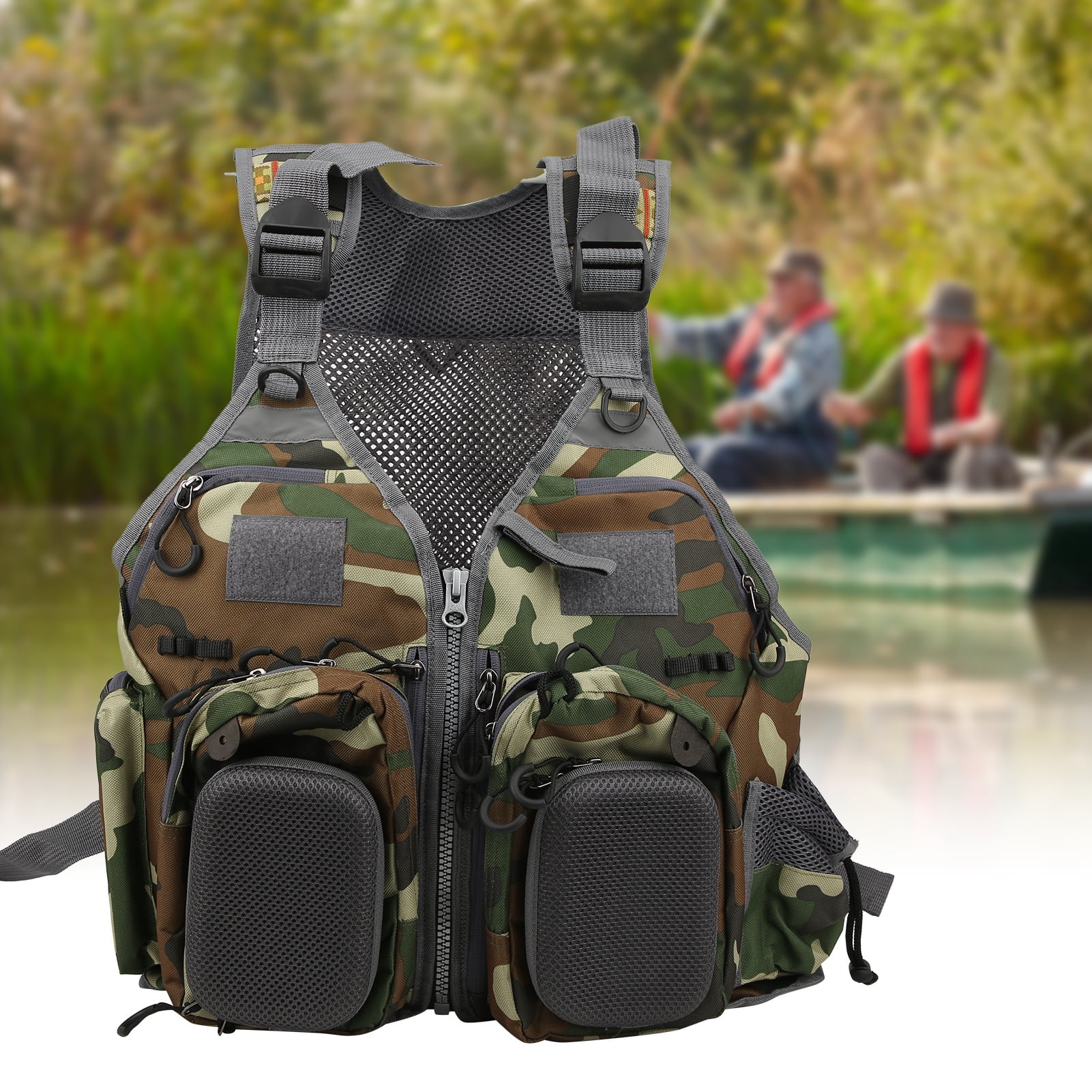 Veste de Peche Veste Multifonctionnelle Camouflage Multi Poches Reglable pour la Peche en Camping Walmart