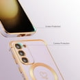thumbnail image 4 of Magnetic Case for Samsung Galaxy S23 Plus 5G Case[Compatible with MagSafe] Cute Plating Love Hearts Case with Camera Protection,Soft Shockproof TPU Bumper Cover for Women Girls,Light Purple, 4 of 14