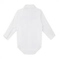 thumbnail image 2 of Sxiwei Infant Baby Boys Gentleman Romper Long /Short Sleeve Formal Dress Shirts with Bowtie Wedding White 6-9M, 2 of 6
