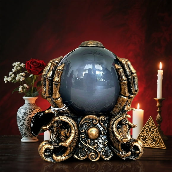AKEGAMN avec Support de Base, Objectif de Divination Scry pour Photographie, Sorcellerie et Décor de Sorcière, Décorations d'Halloween, Accessoires pour la Maison et l'Autel, Maison et Usage Polyvalents : Que Ce Soit pour la Méditation, la Divination de la Fortune,