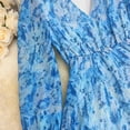 thumbnail image 7 of Women's Boho Floral High Low Maxi Dress V-Neck Long Sleeve Flowy Long Dress Wedding Guest Dress, 7 of 7