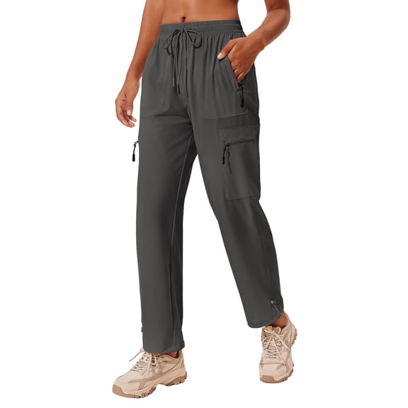 Pinspark Waterproof Pants Women Quick Dry Lightweight Outdoor Sun Protection Pant with Pockets Summer Athletic Cargo Joggers