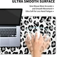 thumbnail image 4 of White Leopard Print Gaming Mouse Pad XL Cute Grey Cheetah Texture Extended Large Desk Cover Big Table Mat Non-Slip Rubber Base Stitched Edge Long Keyboard Playmat for Gamer,31.5×11.8 Inches, 4 of 6