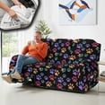 thumbnail image 4 of COEQINE Recliner Cover 3 Seater Stretch Recliner Sofa Cover 8 Pieces Anti-Slip Wear Resistant Dog Couch Slipcover with Side Pocket for Pets, Dogs, Cats, Colorful Paw Print, 4 of 8