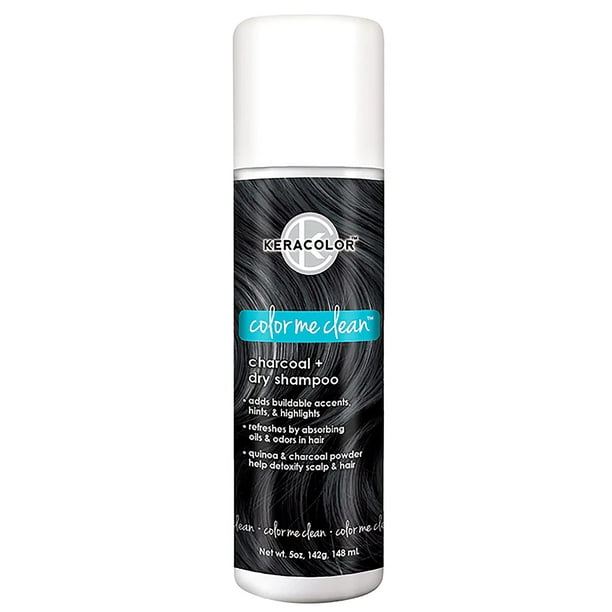 Keracolor Champú seco Color Me Clean con polvo de volumen de color para cabello rubio y oscuro carbón 5 onzas (paquete de 1)