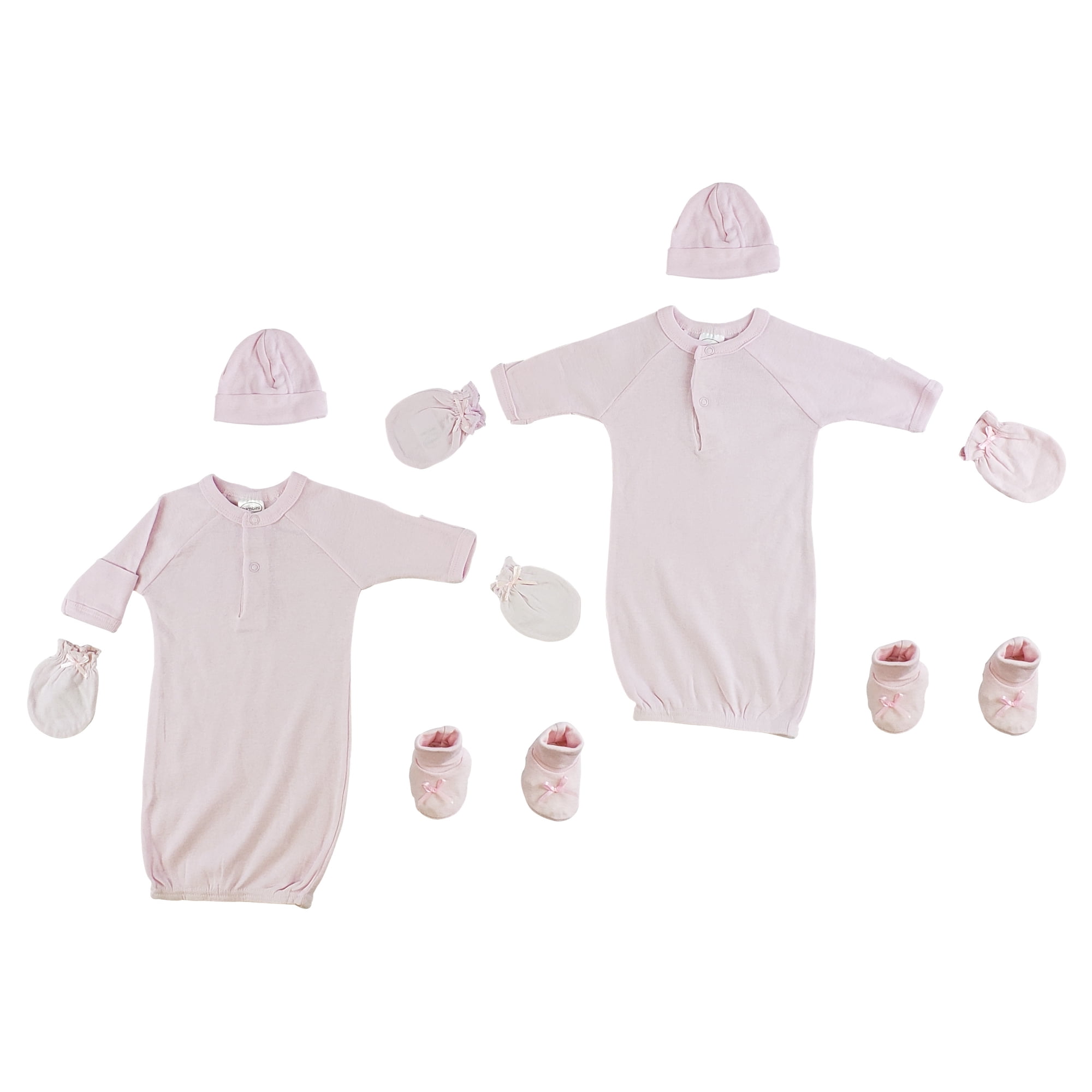 CS-0066 Gown, Cap, Mittens & Booties, Pink - Preemie - 8 Piece